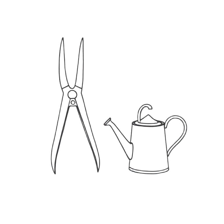 Garden tools sketch