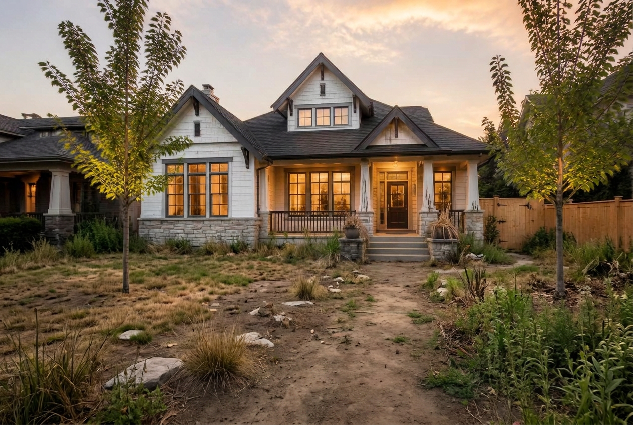 Front yard curb appeal — Plano before transformation